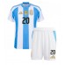 Maglia Calcio Argentina Alexis Mac Allister #20 Prima Divisa Bambino Copa America 2024 Manica Corta (+ pantaloncini)